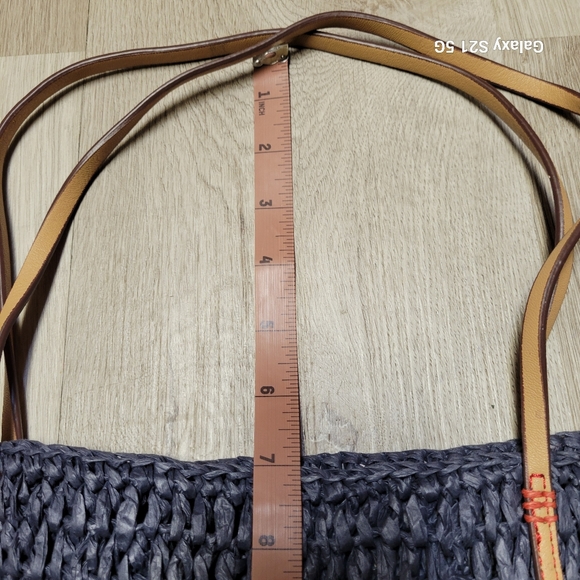 Loft Straw Tote Red, White. Navy & Light Blue 4th of July - Picture 6 of 9